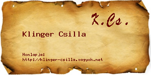 Klinger Csilla névjegykártya