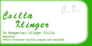 csilla klinger business card
